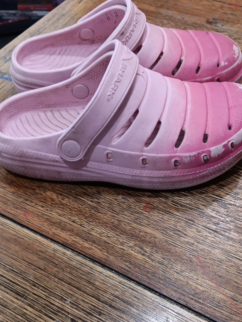 Rugged Shark Kids Pink Slip-On Water Shoes